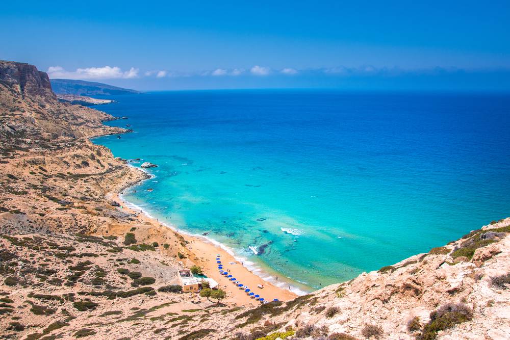 Crete-Kokkini-Ammo-sun-loungers